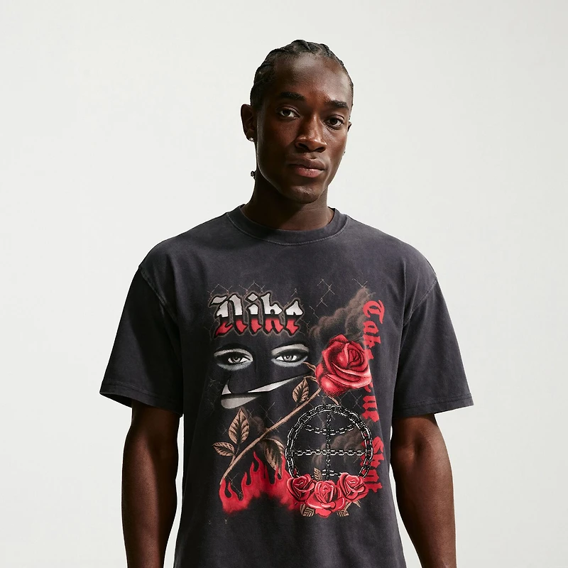 Nike Mens Crew Neck Short Sleeve Regular Fit Graphic T-Shirt