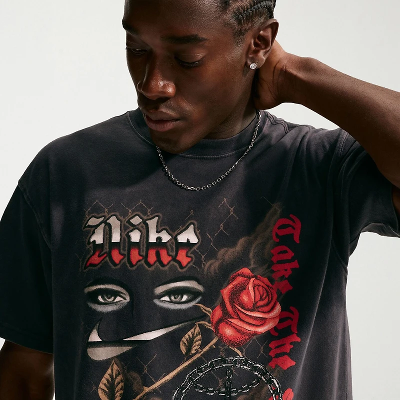 Nike Mens Crew Neck Short Sleeve Regular Fit Graphic T-Shirt