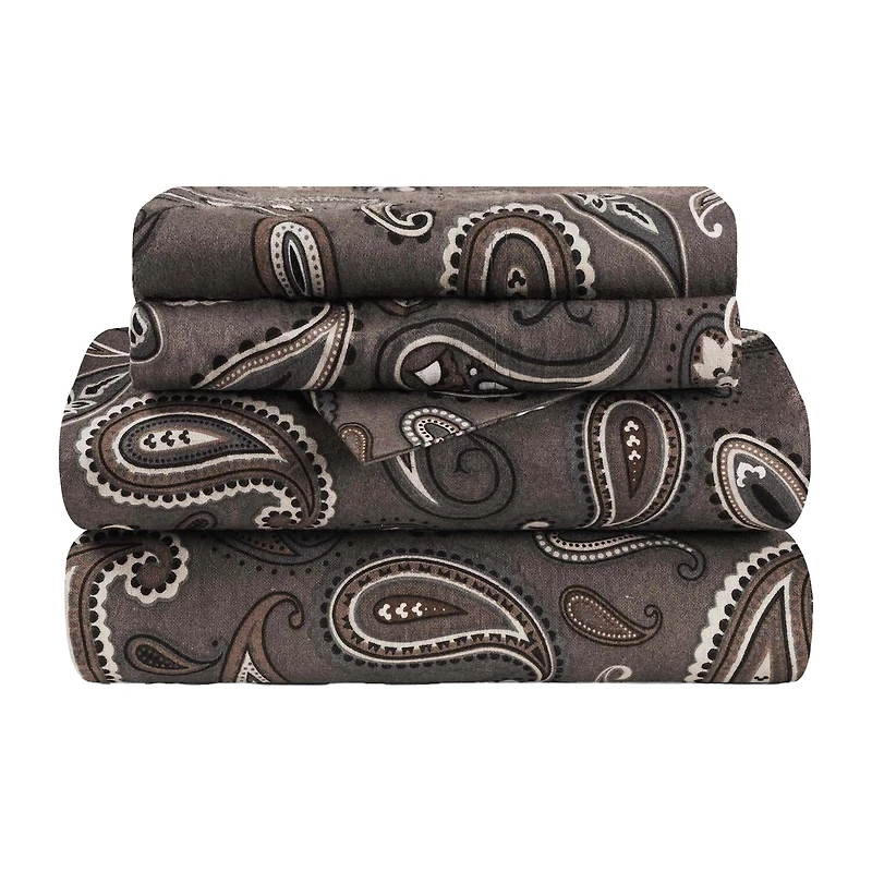 SUPERIOR® Paisley Cotton Flannel Warm Winter Deep Pocket Sheet Set
