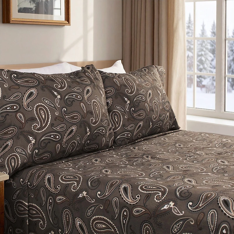 SUPERIOR® Paisley Cotton Flannel Warm Winter Deep Pocket Sheet Set