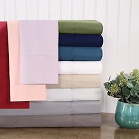 SUPERIOR® Percale Cotton Crisp Cool Breathable 300tc Deep Pocket Sheet Set