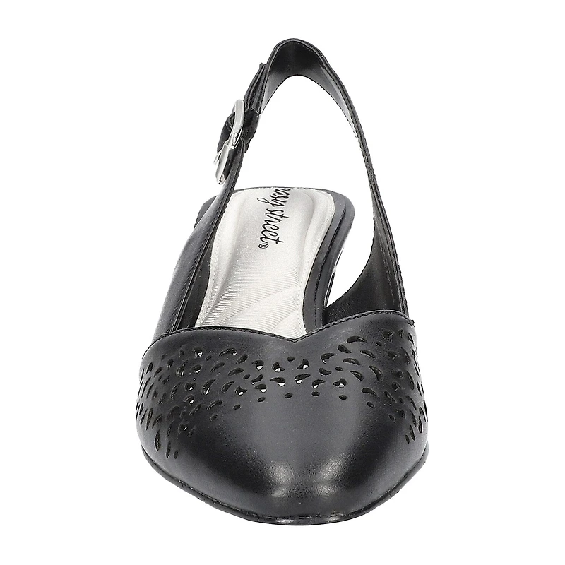 Easy Street Sofie Womens Almond Closed Toe Block Heel Pumps