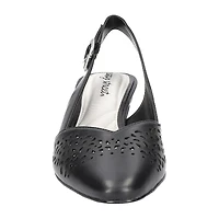 Easy Street Sofie Womens Almond Closed Toe Block Heel Pumps