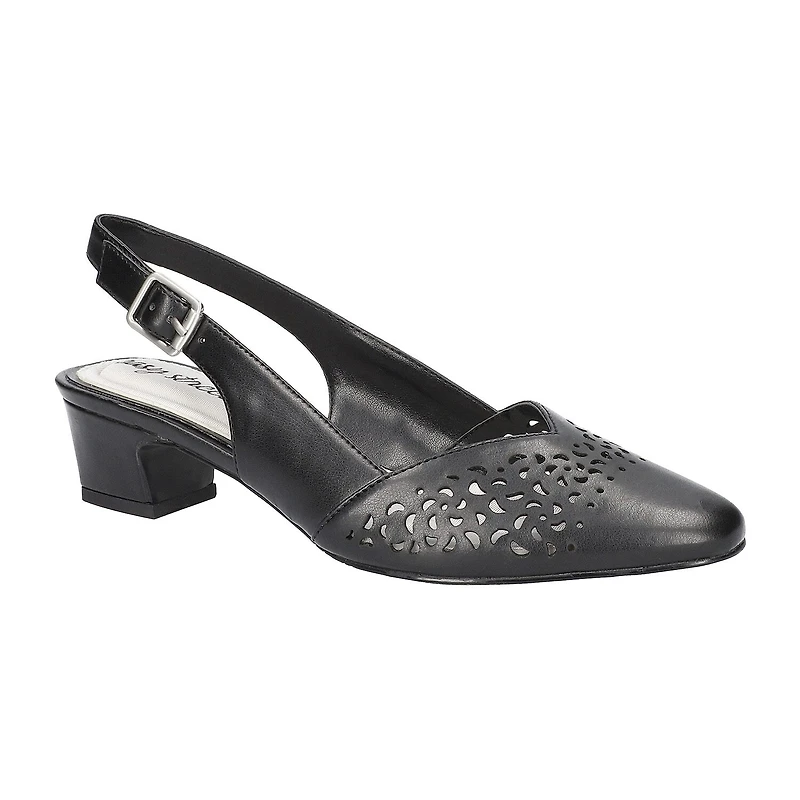 Easy Street Sofie Womens Almond Closed Toe Block Heel Pumps