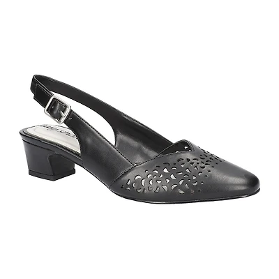 Easy Street Sofie Womens Almond Closed Toe Block Heel Pumps