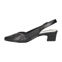 Easy Street Sofie Womens Almond Closed Toe Block Heel Pumps