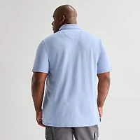 mutual weave Big and Tall Mens Regular Fit Elbow Sleeve Polo Shirt