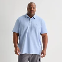 mutual weave Big and Tall Mens Regular Fit Elbow Sleeve Polo Shirt