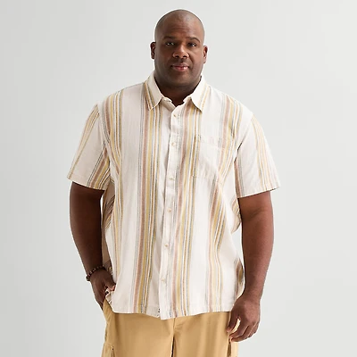 mutual weave Mens Short Sleeve Regular Fit Big and Tall Button-Down Shirt