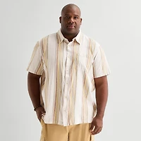 mutual weave Mens Short Sleeve Regular Fit Big and Tall Button-Down Shirt
