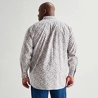 Stafford Mens Long Sleeve Regular Fit Big and Tall Button-Down Shirt
