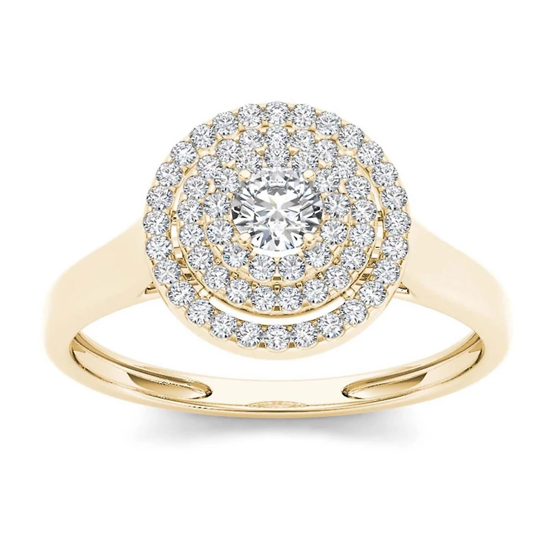 1/2 CT.T.W. Natural Diamond 10K Yellow Gold Engagement Ring