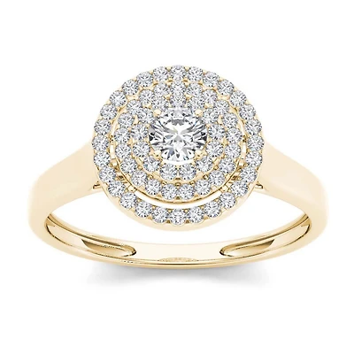 1/2 CT.T.W. Natural Diamond 10K Yellow Gold Engagement Ring