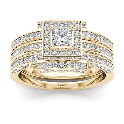 1 1/2 CT.T.W. Natural Diamond 14K Yellow Gold Bridal Set