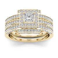 1 1/2 CT.T.W. Natural Diamond 14K Yellow Gold Bridal Set