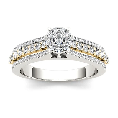 1/ CT.T.W. Natural Diamond 10K Two-Tone Gold Engagement Ring