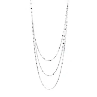 Silver Reflections Pure Silver Over Brass 25 Inch Valentino Chain Necklace