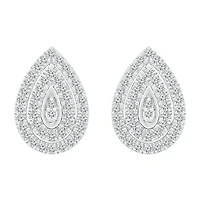 1/2 CT. T.W. Natural White Diamond 10K Gold 14.4mm Pear Stud Earrings