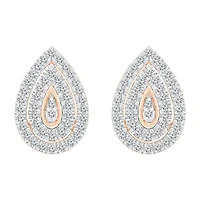 1/2 CT. T.W. Natural White Diamond 10K Gold 14.4mm Pear Stud Earrings