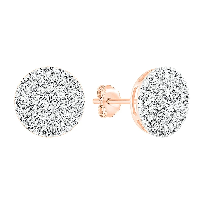 1/2 CT. T.W. Natural White Diamond 10K Gold 10.5mm Stud Earrings