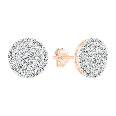 1/2 CT. T.W. Natural White Diamond 10K Gold 10.5mm Stud Earrings