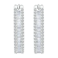 Womens 1 CT. T.W. Natural White Diamond 10K Gold 22.5mm Hoop Earrings