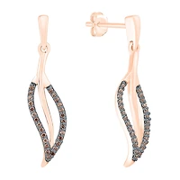 Womens 1/6 CT. T.W. Natural Champagne Diamond 10K Gold Drop Earrings