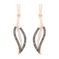Womens 1/6 CT. T.W. Natural Champagne Diamond 10K Gold Drop Earrings