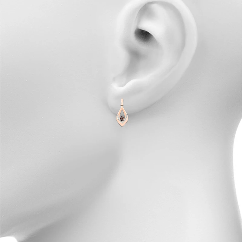 Womens 1/4 CT. T.W. Natural Champagne Diamond 10K Gold Pear Drop Earrings