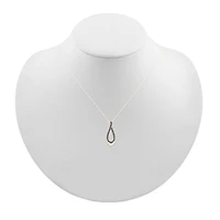 Womens 1/8 CT. T.W. Natural Champagne Diamond 10K Gold Pear 18 Inch Pendant Necklace