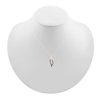 Womens 1/10 CT. T.W. Natural Champagne Diamond 10K Gold 18 Inch Pendant Necklace