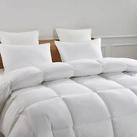 Serta 233 Thread Count Light Warmth White Goose Feather And Down Fiber Comforter