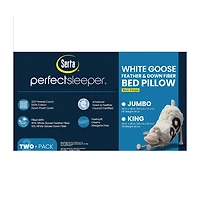Serta White Goose Feather Back Sleeper 2-Pack Pillow