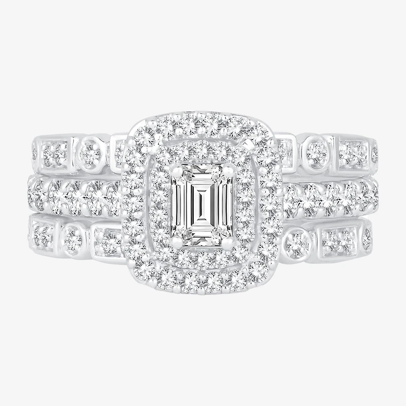 Womens 1 CT. T.W. Natural White Diamond 14K Gold Bridal Set