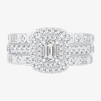 Womens 1 CT. T.W. Natural White Diamond 14K Gold Bridal Set