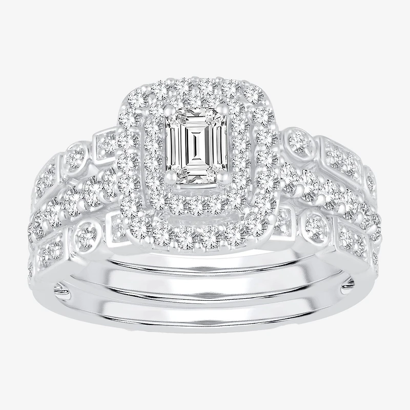 Womens 1 CT. T.W. Natural White Diamond 14K Gold Bridal Set