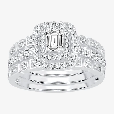 Womens 1 CT. T.W. Natural White Diamond 14K Gold Bridal Set