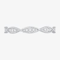 Womens 1/10 CT. T.W. Natural White Diamond 10K Gold Wedding Band