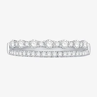 Womens 1/2 CT. T.W. Natural White Diamond 10K Gold Wedding Band