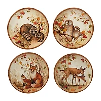 Certified International Pine Forest 4-pc. Earthenware Salad Plate