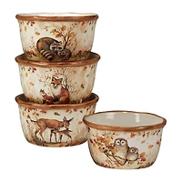 Certified International Pine Forest 4-pc. Earthenware Ice Cream Bowl