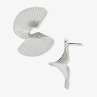 Worthington Silver Tone 34.7mm Round Stud Earrings