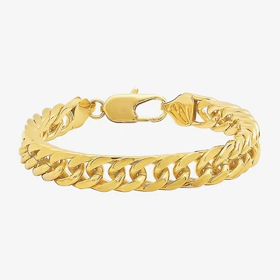Mens Stainless Steel 9 Inch Solid Curb Chain Bracelet