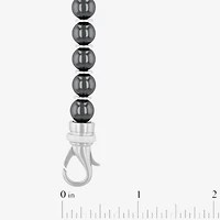 Mens Gray Hematite 20 Inch Beaded Necklace