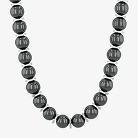 Mens Gray Hematite 20 Inch Beaded Necklace