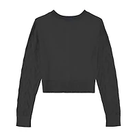 Byer California Little & Big Kid Girls Round Neck Long Sleeve Button Cardigan