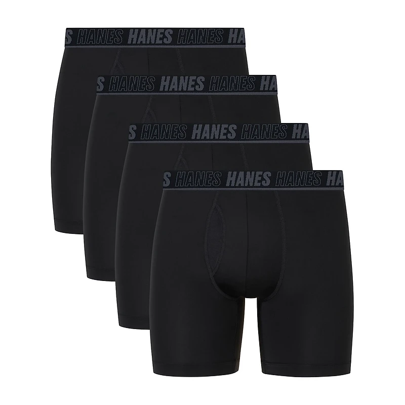 Hanes Moves X-Temp Performance Total Support Pouch Mens 4 Pack Boxer Briefs Umsbe4