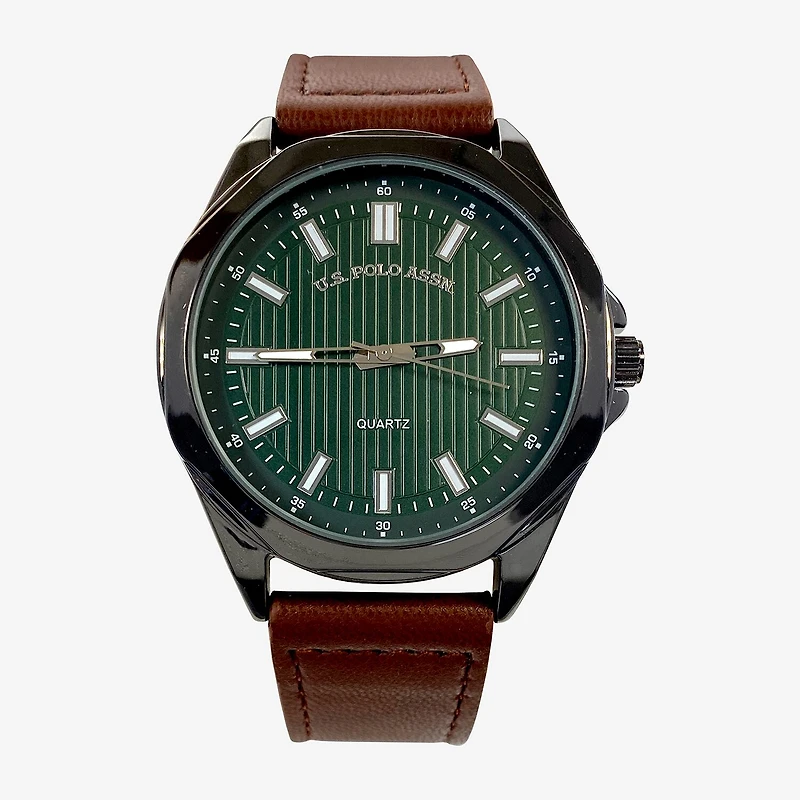 U.S. Polo Assn. Mens Brown 4-pc. Watch Boxed Set Usc20293jc