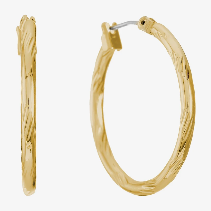 Liz Claiborne® Textured Hoop Earrings