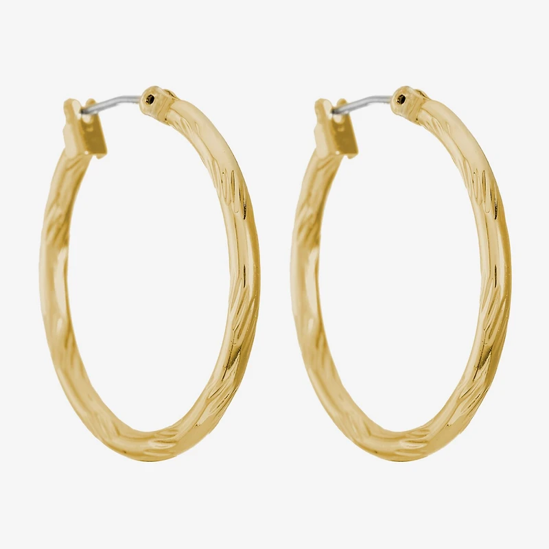 Liz Claiborne® Textured Hoop Earrings